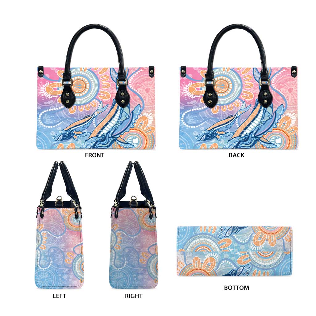 Aussie NAIDOC Week Pastel Leather Bag Dreaming Whales