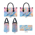 Aussie NAIDOC Week Pastel Leather Bag Dreaming Whales