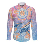 Aussie NAIDOC Week Pastel Long Sleeve Button Shirt Dreaming Whales