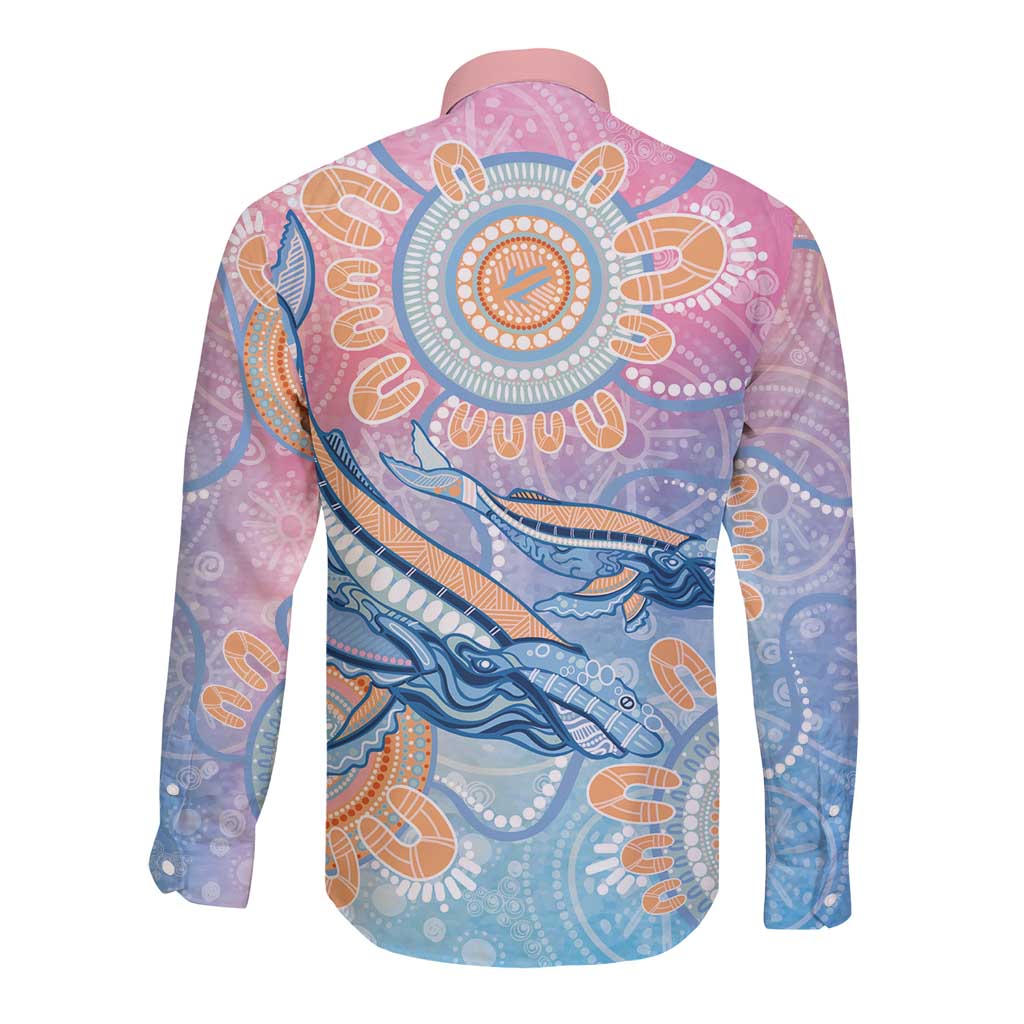 Aussie NAIDOC Week Pastel Long Sleeve Button Shirt Dreaming Whales