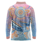 Aussie NAIDOC Week Pastel Long Sleeve Polo Shirt Dreaming Whales