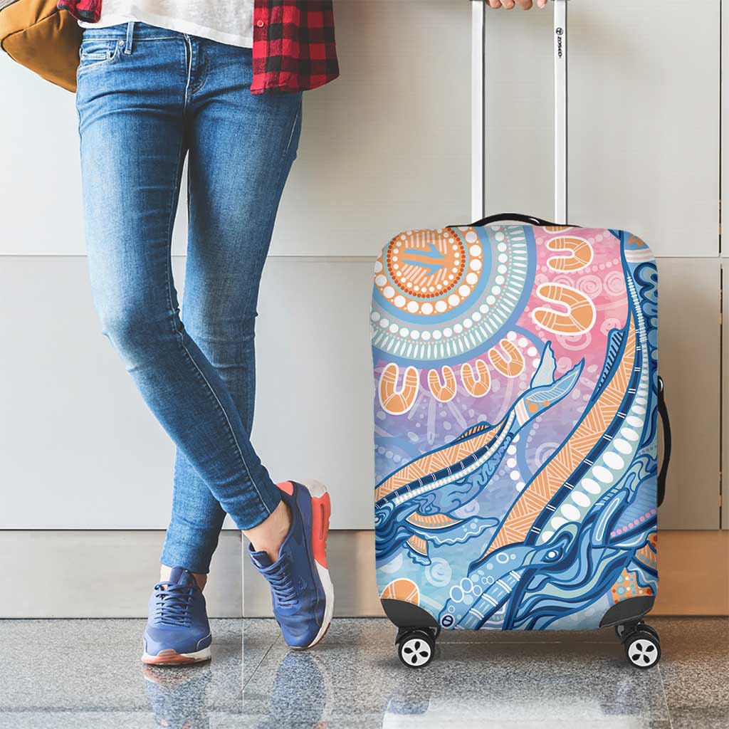 Aussie NAIDOC Week Pastel Luggage Cover Dreaming Whales