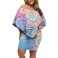 Aussie NAIDOC Week Pastel Off Shoulder Short Dress Dreaming Whales