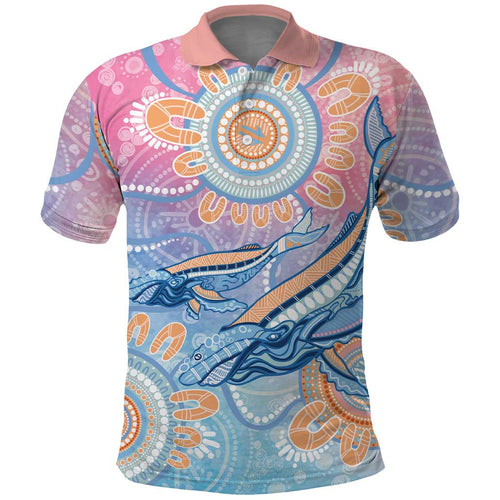 Aussie NAIDOC Week Pastel Polo Shirt Dreaming Whales
