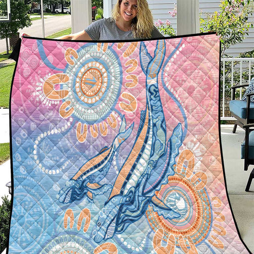 Aussie NAIDOC Week Pastel Quilt Dreaming Whales