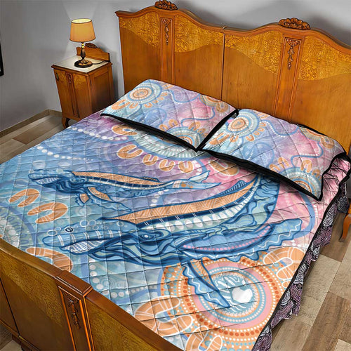 Aussie NAIDOC Week Pastel Quilt Bed Set Dreaming Whales