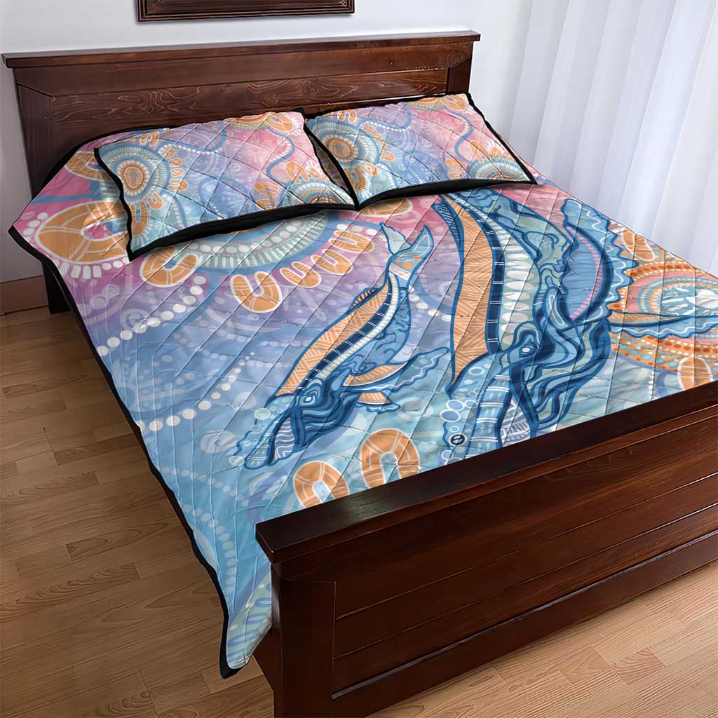 Aussie NAIDOC Week Pastel Quilt Bed Set Dreaming Whales