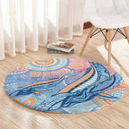 Aussie NAIDOC Week Pastel Round Carpet Dreaming Whales
