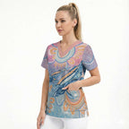 Aussie NAIDOC Week Pastel Scrub Top Dreaming Whales