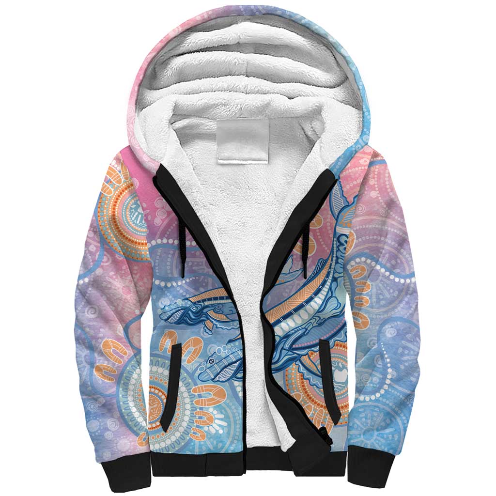 Aussie NAIDOC Week Pastel Sherpa Hoodie Dreaming Whales