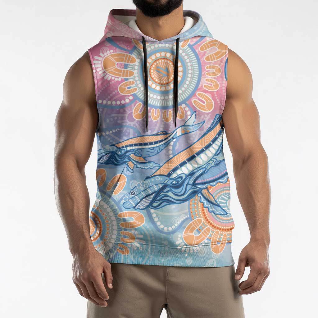 Aussie NAIDOC Week Pastel Sleeveless Hoodie Dreaming Whales