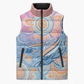Aussie NAIDOC Week Pastel Sleeveless Puffer Jacket Dreaming Whales