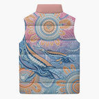 Aussie NAIDOC Week Pastel Sleeveless Puffer Jacket Dreaming Whales