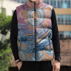 Aussie NAIDOC Week Pastel Sleeveless Puffer Jacket Dreaming Whales
