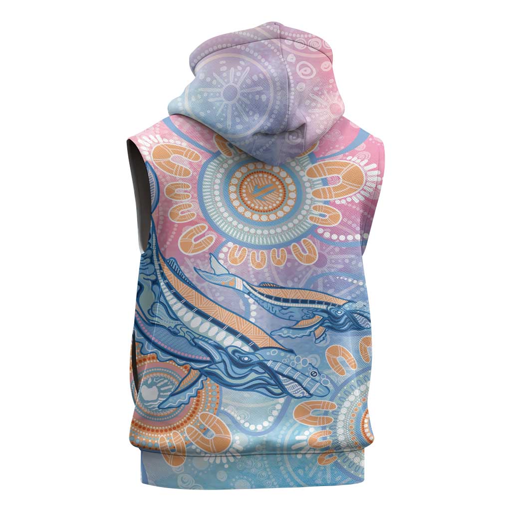 Aussie NAIDOC Week Pastel Sleeveless Zip Hoodie Dreaming Whales