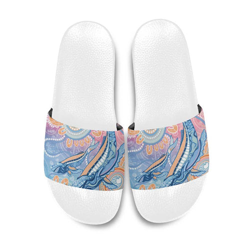 Aussie NAIDOC Week Pastel Slide Sandals Dreaming Whales