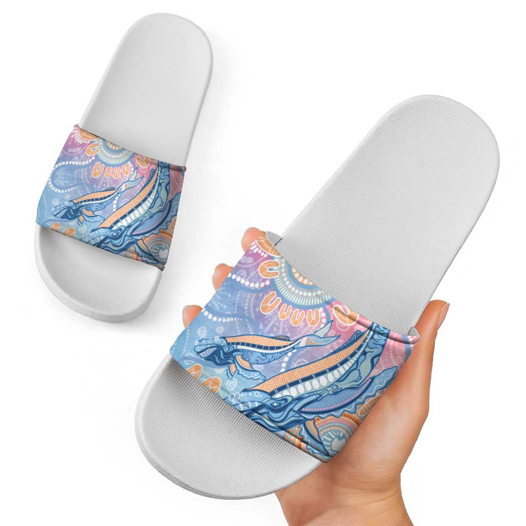 Aussie NAIDOC Week Pastel Slide Sandals Dreaming Whales