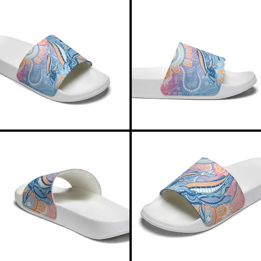 Aussie NAIDOC Week Pastel Slide Sandals Dreaming Whales