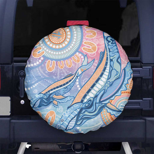 Aussie NAIDOC Week Pastel Spare Tire Cover Dreaming Whales