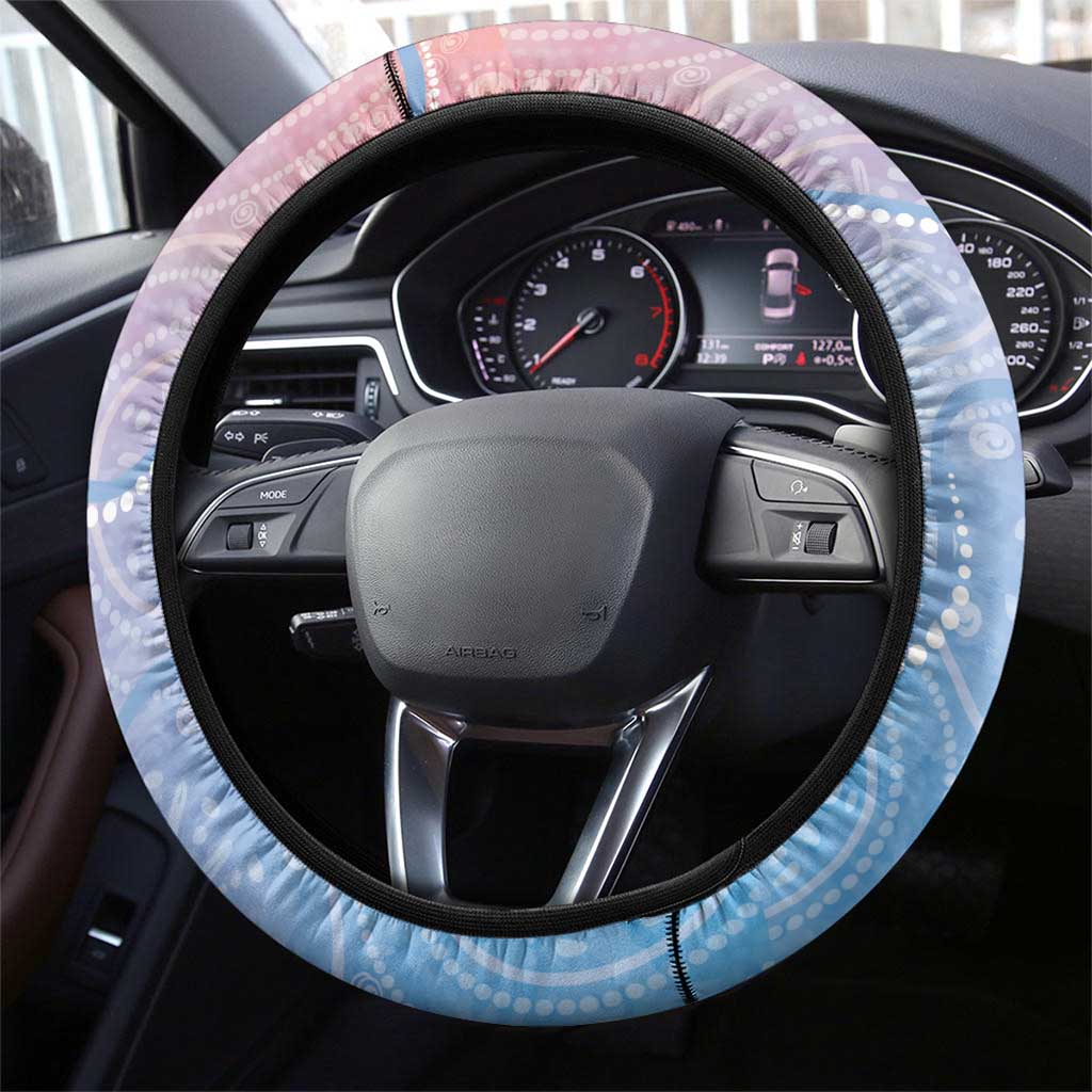 Aussie NAIDOC Week Pastel Steering Wheel Cover Dreaming Whales