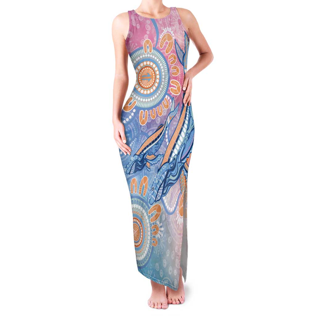 Aussie NAIDOC Week Pastel Tank Maxi Dress Dreaming Whales