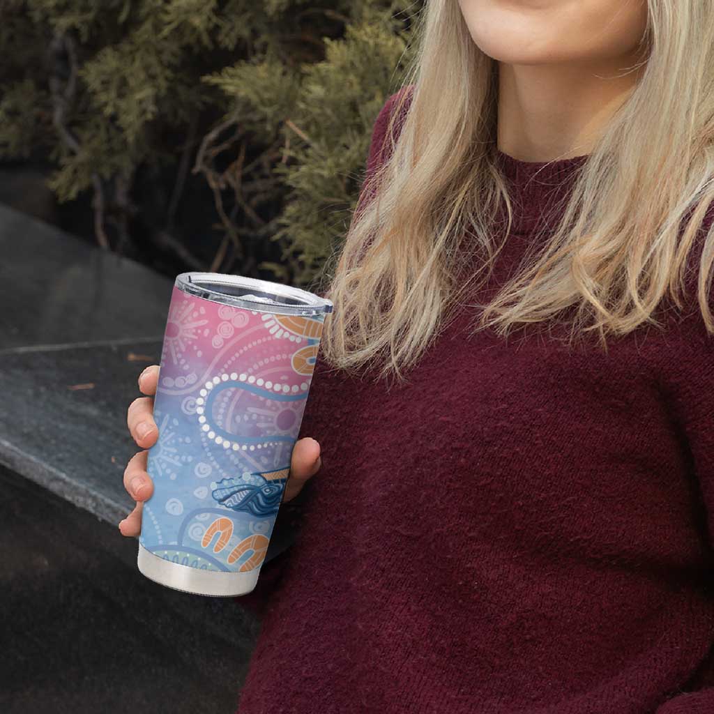 Aussie NAIDOC Week Pastel Tumbler Cup Dreaming Whales