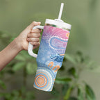 Aussie NAIDOC Week Pastel Tumbler With Handle Dreaming Whales