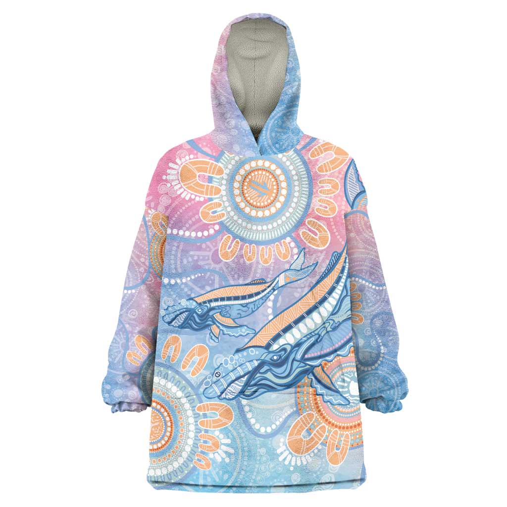 Aussie NAIDOC Week Pastel Wearable Blanket Hoodie Dreaming Whales