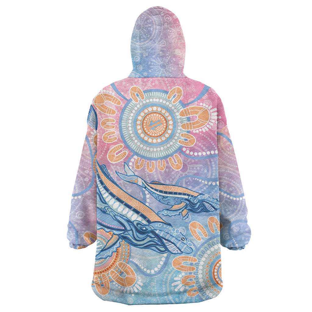 Aussie NAIDOC Week Pastel Wearable Blanket Hoodie Dreaming Whales