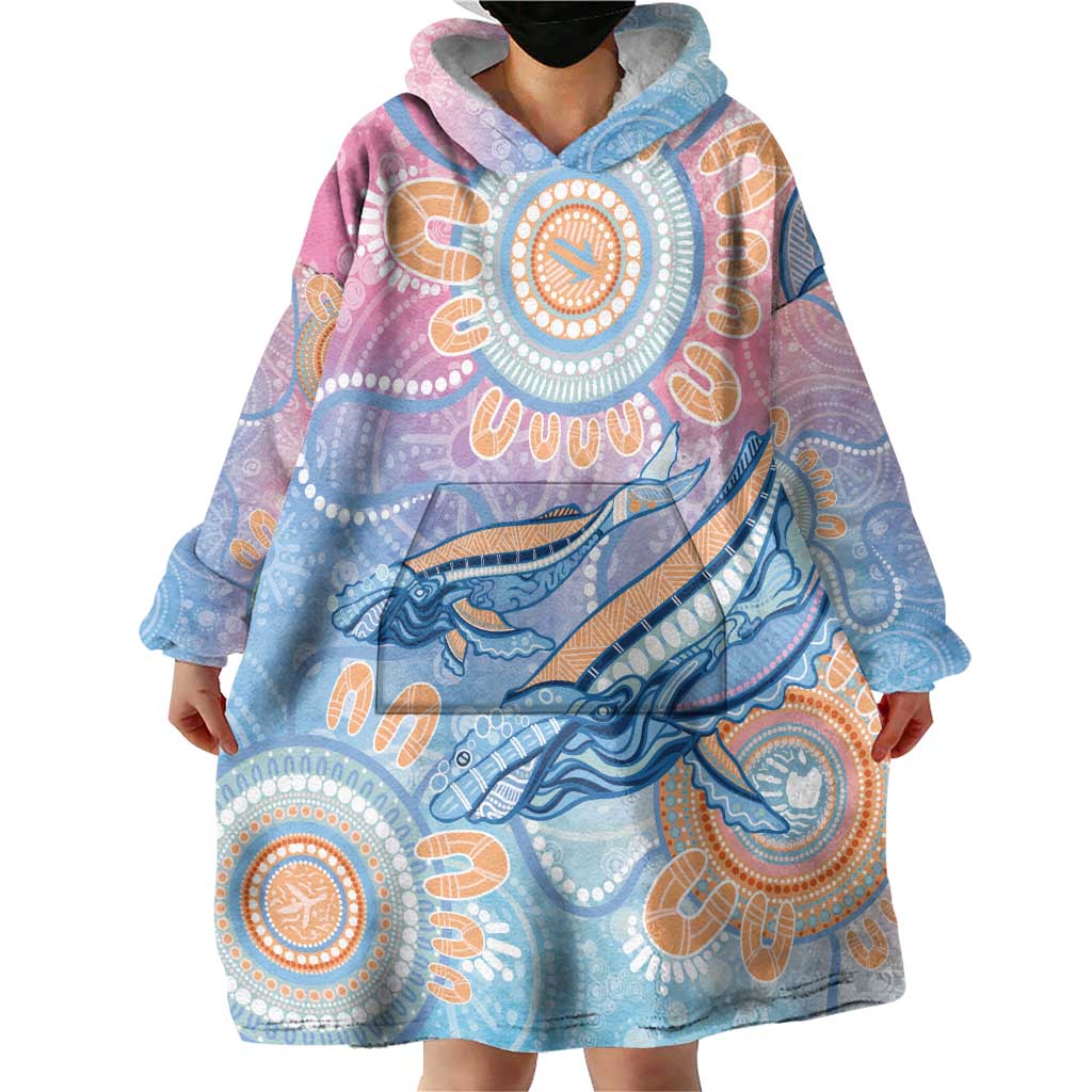 Aussie NAIDOC Week Pastel Wearable Blanket Hoodie Dreaming Whales
