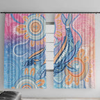 Aussie NAIDOC Week Pastel Window Curtain Dreaming Whales