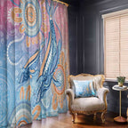 Aussie NAIDOC Week Pastel Window Curtain Dreaming Whales
