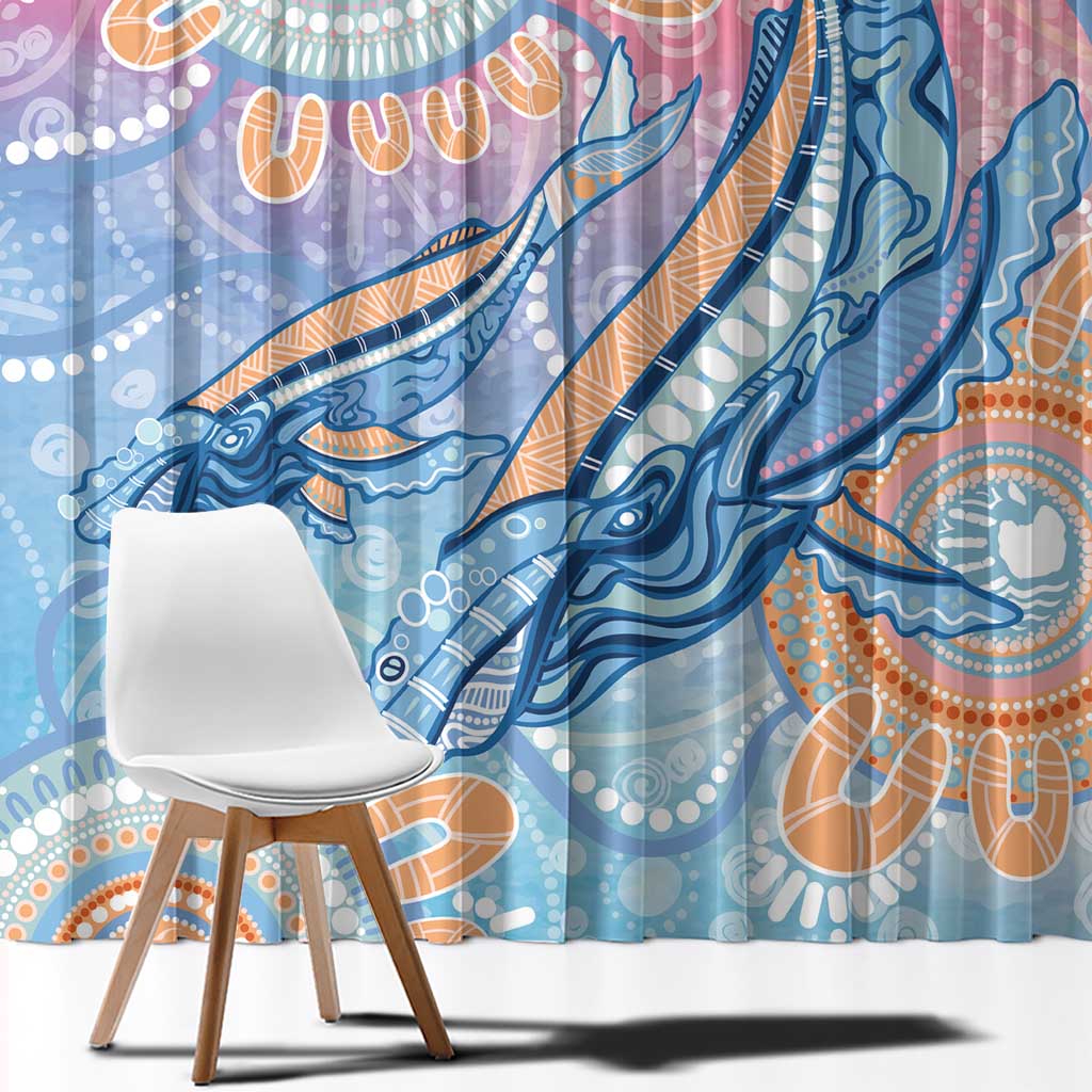 Aussie NAIDOC Week Pastel Window Curtain Dreaming Whales