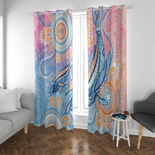 Aussie NAIDOC Week Pastel Window Curtain Dreaming Whales