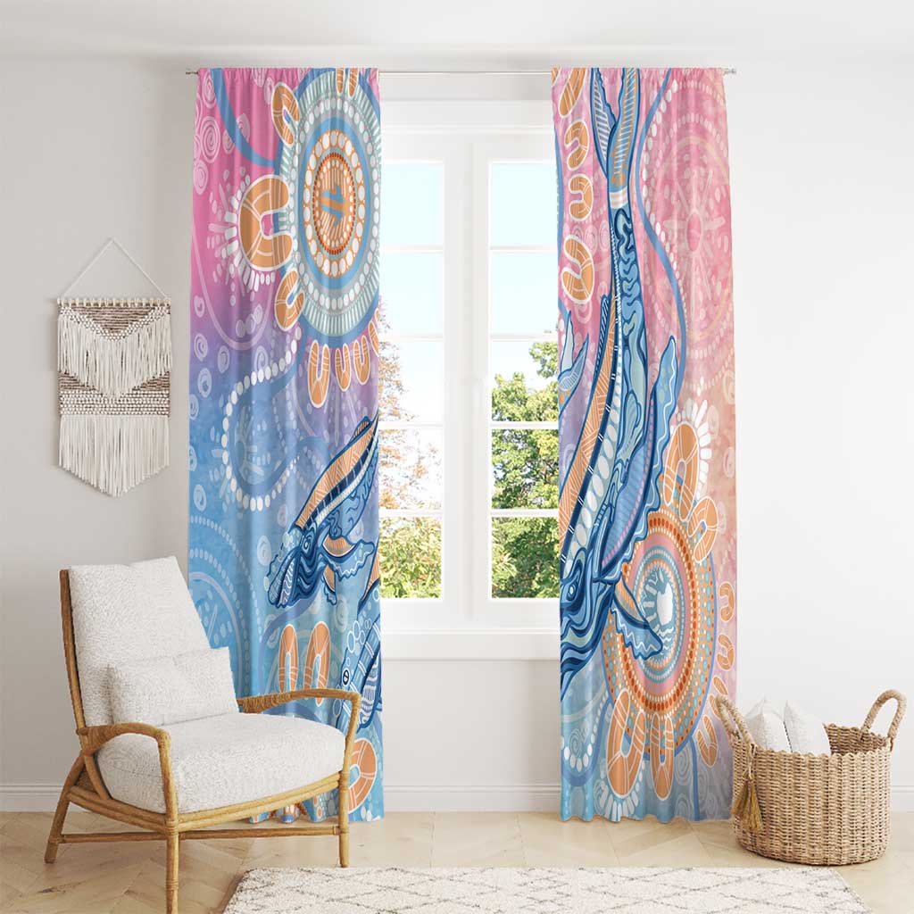 Aussie NAIDOC Week Pastel Window Curtain Dreaming Whales