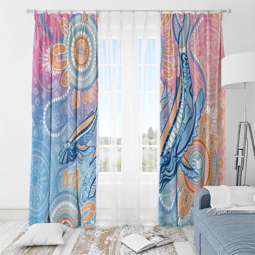 Aussie NAIDOC Week Pastel Window Curtain Dreaming Whales