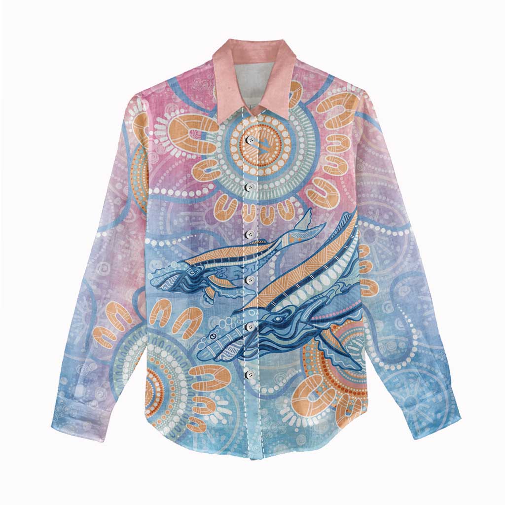 Aussie NAIDOC Week Pastel Women Casual Shirt Dreaming Whales