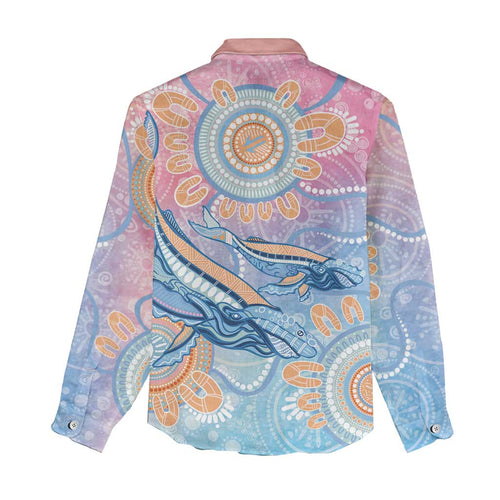 Aussie NAIDOC Week Pastel Women Casual Shirt Dreaming Whales
