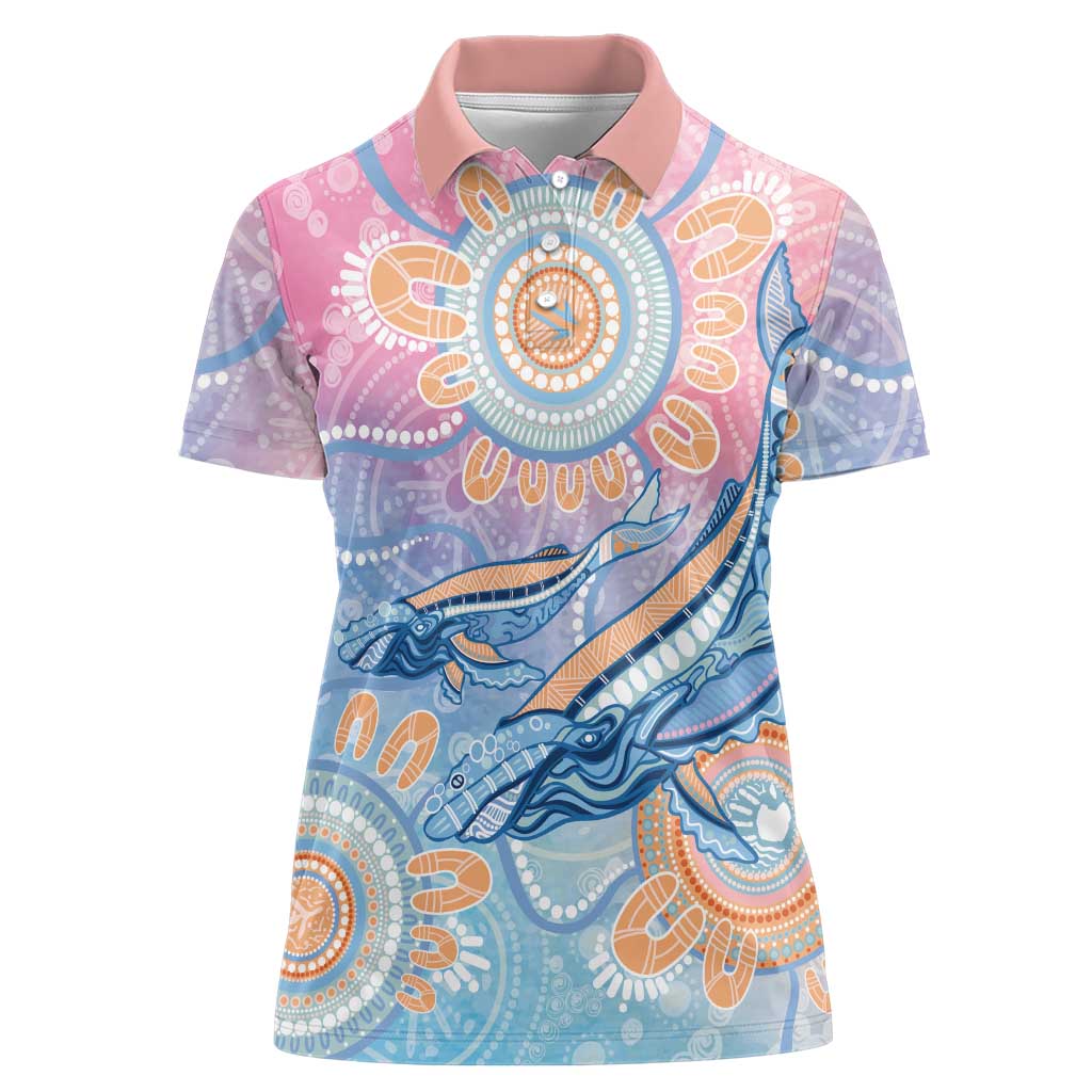 Aussie NAIDOC Week Pastel Women Polo Shirt Dreaming Whales
