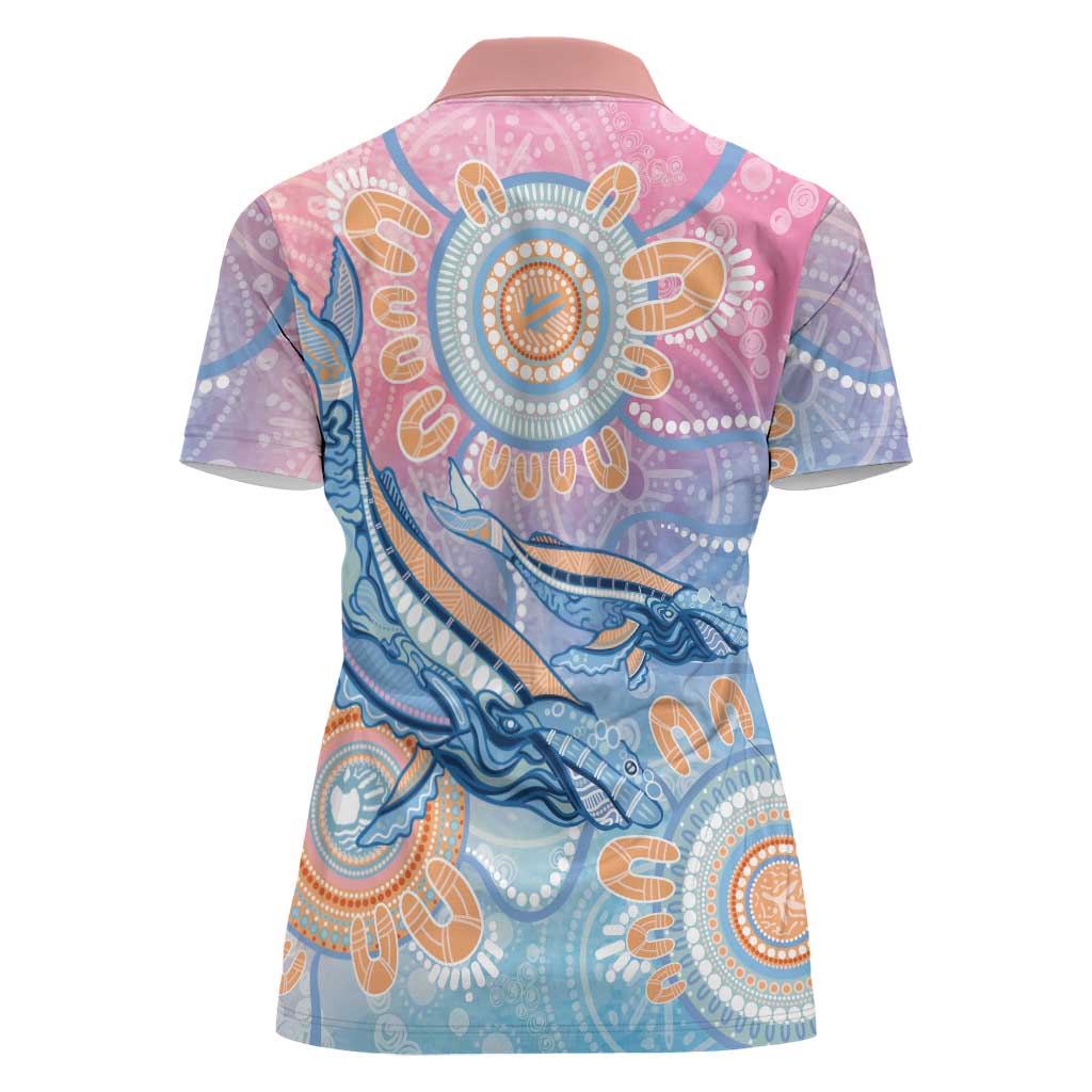 Aussie NAIDOC Week Pastel Women Polo Shirt Dreaming Whales