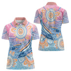 Aussie NAIDOC Week Pastel Women Polo Shirt Dreaming Whales