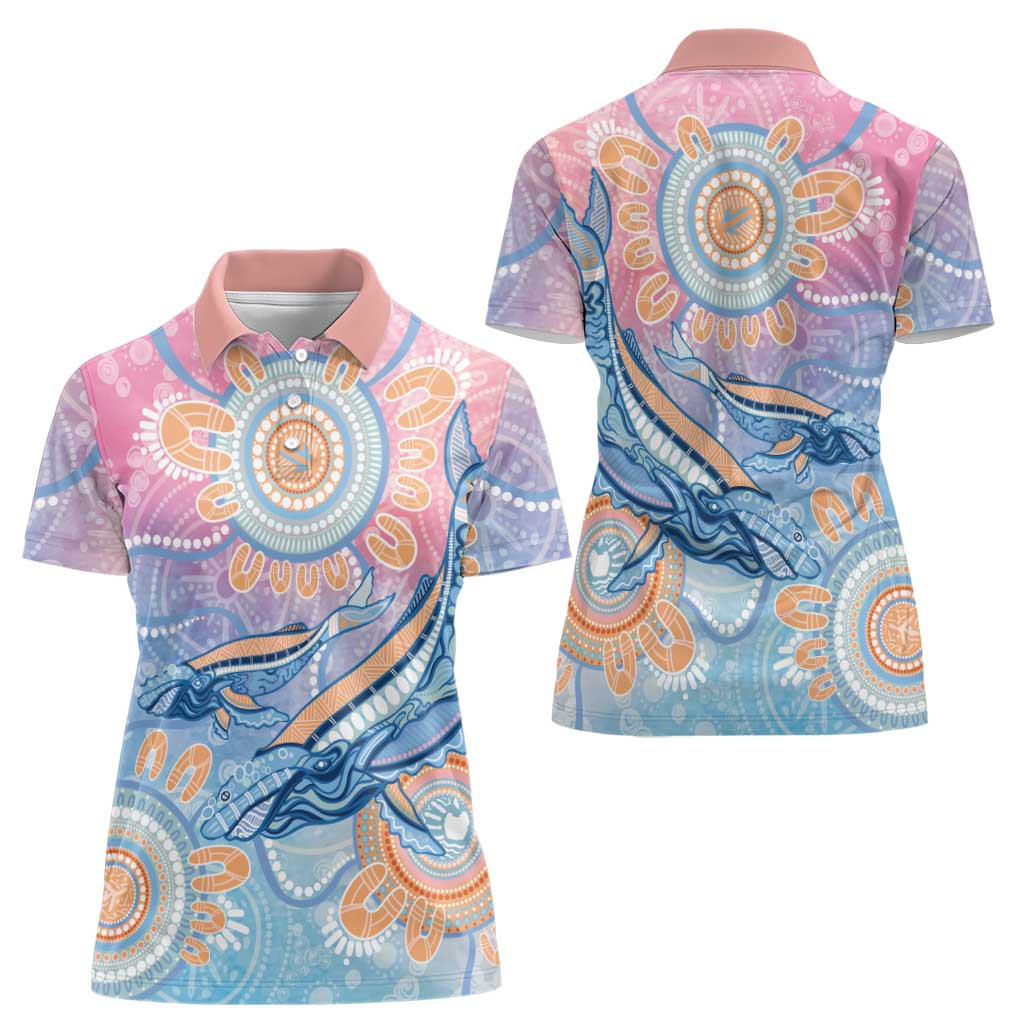 Aussie NAIDOC Week Pastel Women Polo Shirt Dreaming Whales