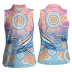 Aussie NAIDOC Week Pastel Women Sleeveless Polo Shirt Dreaming Whales