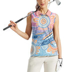 Aussie NAIDOC Week Pastel Women Sleeveless Polo Shirt Dreaming Whales