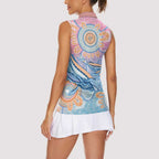 Aussie NAIDOC Week Pastel Women Sleeveless Polo Shirt Dreaming Whales
