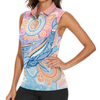 Aussie NAIDOC Week Pastel Women Sleeveless Polo Shirt Dreaming Whales