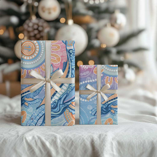 Aussie NAIDOC Week Pastel Wrapping Paper Dreaming Whales
