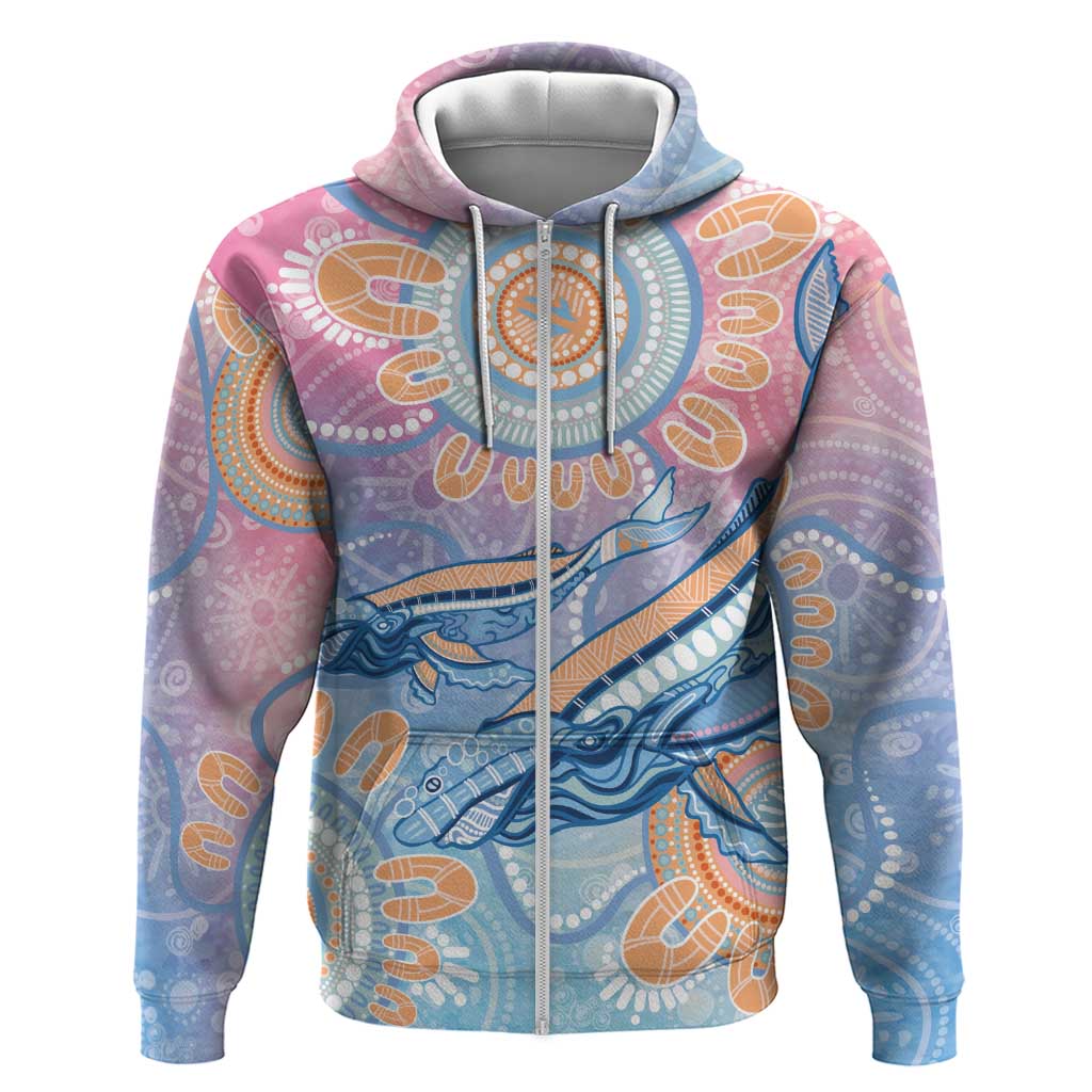 Aussie NAIDOC Week Pastel Zip Hoodie Dreaming Whales