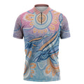 Aussie NAIDOC Week Pastel Zipper Polo Shirt Dreaming Whales