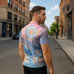 Aussie NAIDOC Week Pastel Zipper Polo Shirt Dreaming Whales